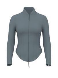 VSX Defined Scuba Zip Long Sleeve Top in Dark Steel at Victorias Secret